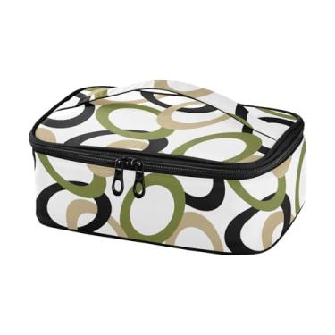 Imagem de Joisal Lancheira geométrica abstrata masculina portátil, bolsa térmica