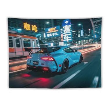 Imagem de HouLaiZhe JDM Tapeçaria de carro Jdm carro Sup Vs metrô esportes legal pendurar na parede quarto decoração de casa tapeçarias estética piquenique decoração de parede arte de parede para dormitório