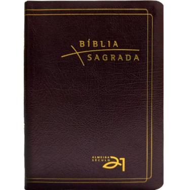 Imagem de Bíblia A21 Luxo - Couro Bonded Bordô C/ Referências Cruzadas
