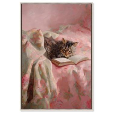 Imagem de Cat Nap Chapter I Impressão em tela Pet Wall Decor por Art Remedy, moldura prata, 25 x 38 cm