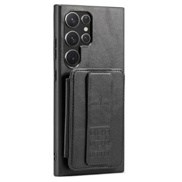 Imagem de LYJSMGZ Capa flip para Samsung Galaxy S25 Ultra/S25 Plus/S25, suporte magnético com compartimento para cartão com bloqueio de RFID, suporta carregamento sem fio, preta, S25