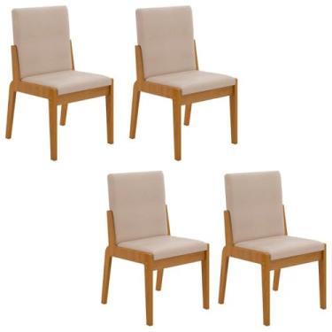 Imagem de Conjunto de 4 Cadeiras Sinfonia com Estofado em Linho Naturale/creme