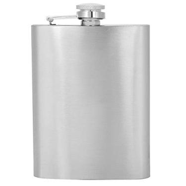 Imagem de GLOGLOW Conjunto de Frasco de Vidro, 7 Onças Com Funil e Duas Xícaras de Vinho, Portátil para Acampar e Viajar Em Aço Inoxidável (Jarro escovado de 7 onças + 1 funil + 2 taças de)