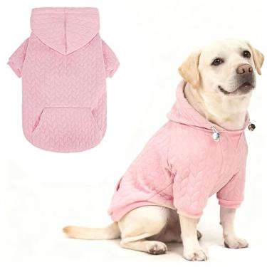 Imagem de EXPAWLORER Moletom com capuz para cães, roupas quentes para animais de estimação pequenos, médios e grandes, meninos gril, moletom com bolsa para clima frio outono inverno, casaco com capuz para gatos