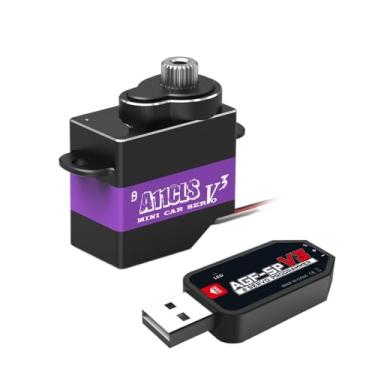 Imagem de A11CLS V3 Racing Drift Kit Gyro Programmable Servo Overdrive 1.4KG Servo for 1/28 1/24 1/18 RC(JR with Programmer)