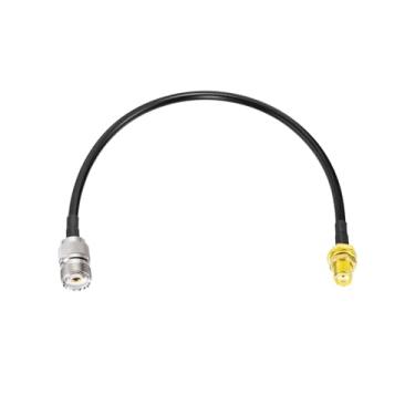 Imagem de SZSAUTO Cabo de extensão de antena de rádio amador 30 cm 30.5 cm SMA fêmea para UHF SO239 fêmea RG58 cabo jumper coaxial para rádio amador portátil Walkie Talkie Wouxun Baofeng BF-F8HP UV-5R UV-82 BF