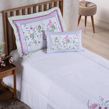Imagem de Kit 4 Peças Edredom Estampado Girl Solteiro 300 Fios (Jardins)