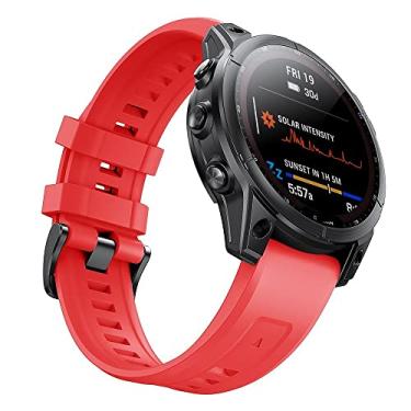 Imagem de VEVEL Pulseira esportiva de silicone de 22 mm para Garmin Fenix 6X 6 Pro 7X 7 5X 5 3 3HR 935 Descent G1 Pulseira masculina de liberação rápida (E,22 mmFenix 7 6 5 S60)