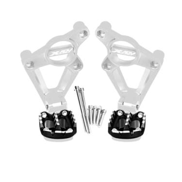 Imagem de Anti-derrapante Pedal Traseiro, Apoio Para Os Pés Dobrável, Apoio Para Os Pés Do Passageiro Para XADV XADV 750 2017-2019 2020(Silver Black)