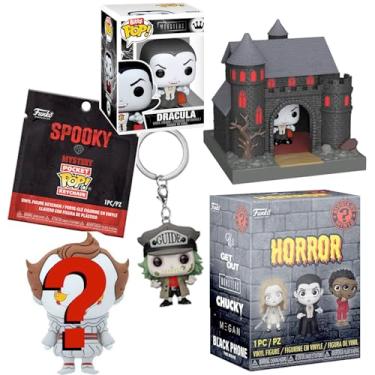Imagem de Boneco de lobo do monstro do terror da força do lobo com broche esmaltado Frankenstein + adesivo universal de cartas colecionáveis, pacote com 4 itens