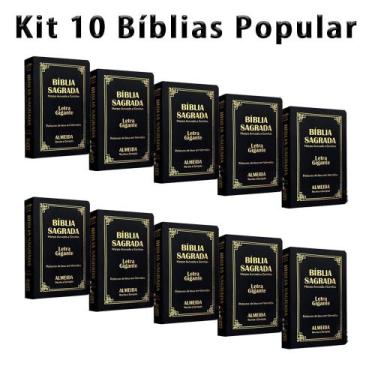 Imagem de Kit 10 Gigante Luxo Popular Preta - Com Harpa - Palavras de Jesus em V