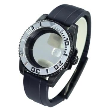 Imagem de FEIYASHI Black Yacht Design 200M Caixa de relógio à prova d'água para NH35 NH34/36/38 Miyota8215 ETA2824 Movimento Safira Glass Watch Case, Tampa inferior de vidro 3, For ETA2824 PT5000 Movement