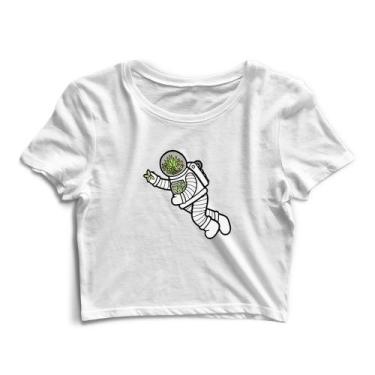 Imagem de Blusa Blusinha Cropped Tshirt Camiseta Feminina Astronauta Vegetal - G