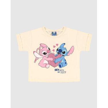 Imagem de Camiseta Blusa Infantil Stitch Disney Algodão Malwee - Malwee Kids, Cr