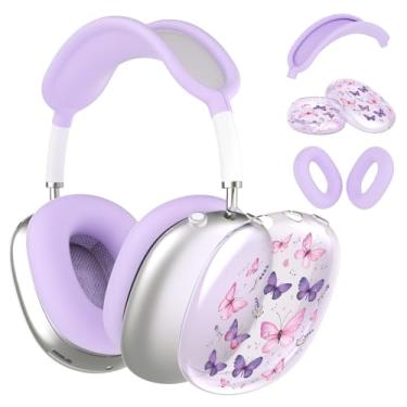 Imagem de Idocolors Capa de fone de ouvido para AirPods Max, capa de silicone roxa para AirPods Max, capa de silicone roxa para Apple AirPods Max (2024/2020)