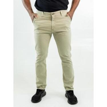 Imagem de Calça Masculina Slim Sarja Clássica Bolso Social Algodão Anticorpus-Masculino