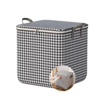 Imagem de Cesto Organizador para Roupas, Brinquedo, Cobertor - Bolsa Organizadora de Armário e Closet - Caixa de Armazenamento Dobrável com Alças Reforçadas e Zíper - UpShop