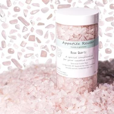 Imagem de Appatite Reever Quartzo rosa e lascas de cristal de quartzo transparente 0,9 kg (2400+ peças) – Pacote jumbo de 5-8 mm, pedras curativas de amor e clareza para artesanato em massa, arte em resina e