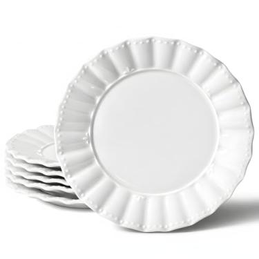 Imagem de Conjunto de pratos ondulados HOMBENE 20 cm branco