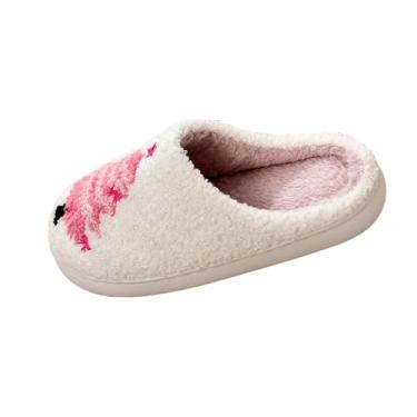 Imagem de Chinelos de árvore de Natal para casais, aconchegante, calçados de inverno para uso casual em casa e conforto, Branco, 40