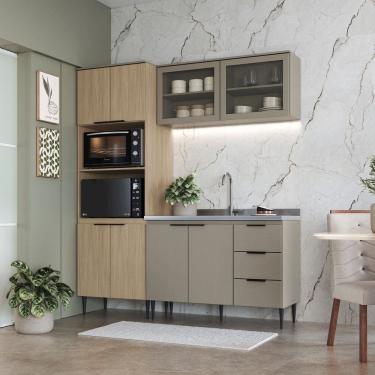 Imagem de Cozinha Modulada com Vidro 3 Pecas sem Pia Lavinia J Carvalho