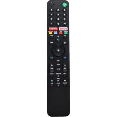 Imagem de WECONNECT Controle remoto de substituição compatível com Sony Bravia LED OLED 4K UHD HDR Android TV TX500U com botão Google Play Netflix preto (comando de voz)