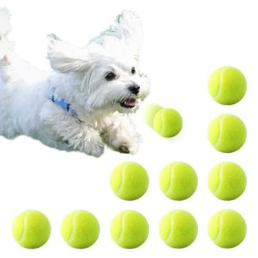 Imagem de RERBIO Pacote com 10 bolas de tênis para cães pequenos de 5 cm, bolas de tênis para cães pequenos, serve apenas para lançadores de bolas de 5 cm, não aplicável a lançadores de bolas