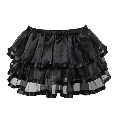 Imagem de Mini Saia Plissada Babados Fantasia Corset Tutu Festa Dança - Modas Fa