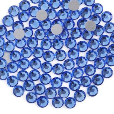 Imagem de Beadsland 1440pcs Strass de cristal plano traseiro joias redondas para Nail Art e correção de cola artesanal, azul claro (SS6 (1,9-2,0 mm)