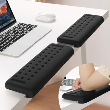 Imagem de Sushret Apoio de Cotovelo em L para Mesa, 2 Peças de Espuma de Memória, Almofada Ergonômica Antiderrapante para Pulso, Palma e Antebraço, Suporte para Escritório e Casa