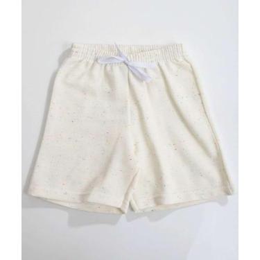 Imagem de Bermuda Infantil Moletinho MR Tam 1 a 3 Off White-04046, Off white, 2