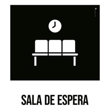 Imagem de Kit 3 Placas Desenho Sala De Espera - Sinalizo