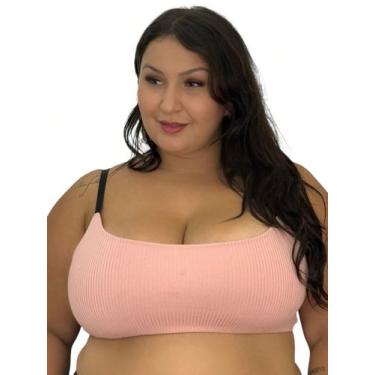 Imagem de Sutiã Plus Size Tecido Canelado Top Grande Felícia - Naka Modas, Rosa 