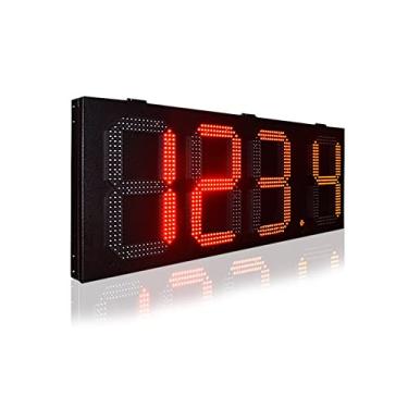 Imagem de Relógio digital grande LED 25,5 cm 3 bits 888 vermelho para uso externo LED temporizador de contagem regressiva ao ar livre impermeável LED dis-play logotipo furos de montagem hardware (cor: 30,5 cm