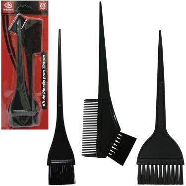 Imagem de KIT PINCEL PARA PINTURA DE CABELO 3 PEÇAS