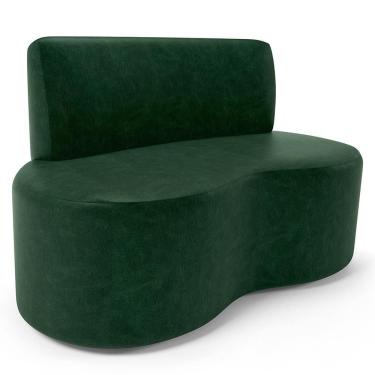 Imagem de Sofá 2 Lugares Orgânico Para Sala De Estar Living Larissa L02 Couríssimo Verde - Lyam Decor