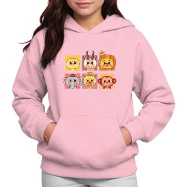 Imagem de Moletom Infantil Canguru Menina Estampa Animaizinhos - Samcro, 8, Rosa