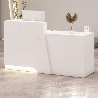 Imagem de Mesa de recepção, balcão de recepção, mesa de recepção de salão, mesa de recepção em pé, recepção pequena, balcão de loja, mesa de recepção em forma de L, caixa e balcão de recepção com balcão