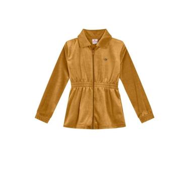 Imagem de Jaqueta Malha Cotelê Infantil Menina Brandili Marrom-Feminino