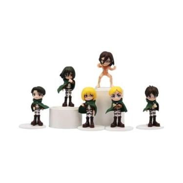 Imagem de Figura Decorativa De Eren Yeager E Mikasa Ackerman Do Anime Attack on 