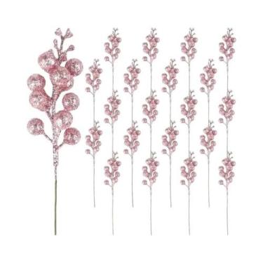 Imagem de Bola De Natal Com Glitter Em Forma De Floco De Neve, Flores Artificiai