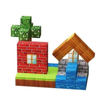 Imagem de Conjunto De Blocos Magnéticos Para Meninas 100 Peças Mundo Da Mineraçã