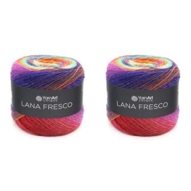 Imagem de YarnArt Lana Fresco 100% fio de lã – Peso fino/esportivo (#2) – 3,52 oz (100 g) / 415 jardas (380 m) por bola – Fio de tricô e crochê de fibra natural macia para suéteres, xales, roupas (2, 8115)