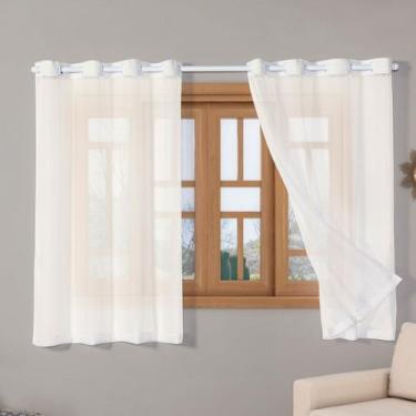 Imagem de Cortina Voil 2,80m x 1,60m Voal para Sala Quarto Cozinha Decorativa Mo