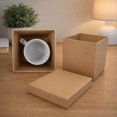 Imagem de Caixa em MDF 12x12x12 Embalagem Canecas Presente Lembrancinha Artesana