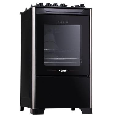 Imagem de Fogão 4 Bocas Dako Magister Preto Tripla Chama Bivolt