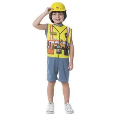 Imagem de Fantasia Infantil Construtor Tam M Carnaval Dia Das Bruxas - Toys