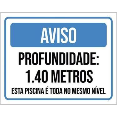 Imagem de Kit 10 Placa Acm Profundidade 1 E 40 Metros Piscina 18X23 - Sinalizo
