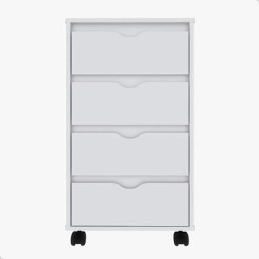 Imagem de Gaveteiro Escritório mesa de cabeceira criado 4 gavetas com rodinhas M