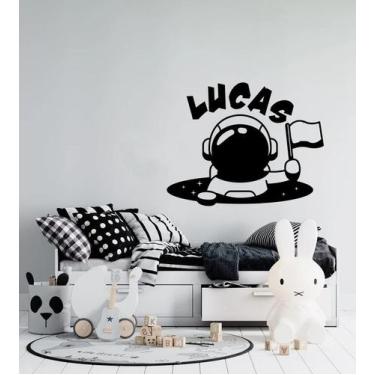 Imagem de Adesivo de parede  astronauta infantil - Ambiente dekorado, 60cm, pret